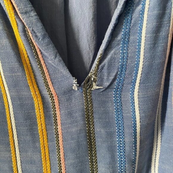 🦋 ANTHROPOLOGIE DRA Blue Tiered Stripe Mini Dress - Picture 6 of 8